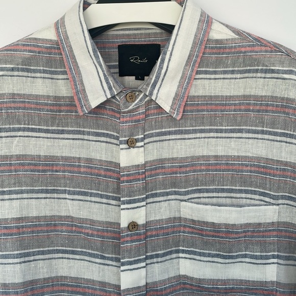 Rails Carson Casual Button Down Linen Shirt Large - Picture 9 of 17